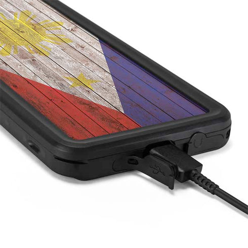 Philippines Flag Dark Wood Galaxy S20 Plus Waterproof Case